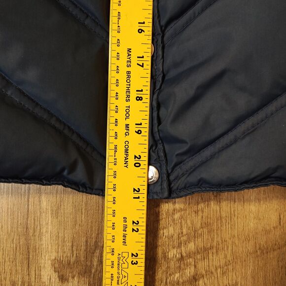 VINTAGE Obermeyer Vest Womens Large Navy Down Puffer Snap Front Ski Chevron 80s - Picture 14 of 15